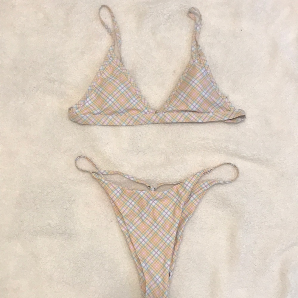 Shein Pastel Plaid Cheeky Bikini!